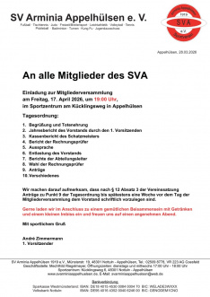 Einladung Mitgliederversammlung